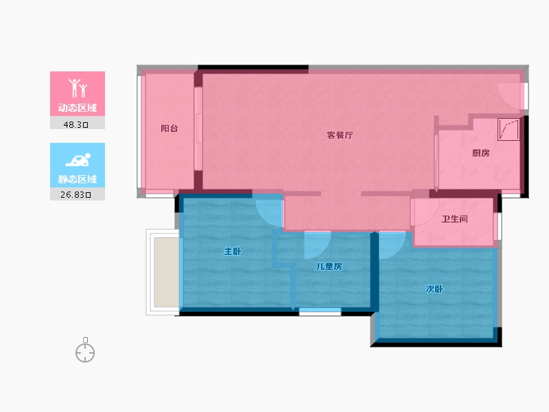 广东省-清远市-海伦湾-66.69-户型库-动静分区