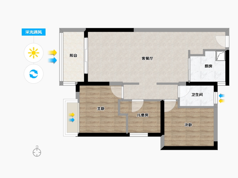 广东省-清远市-海伦湾-66.69-户型库-采光通风