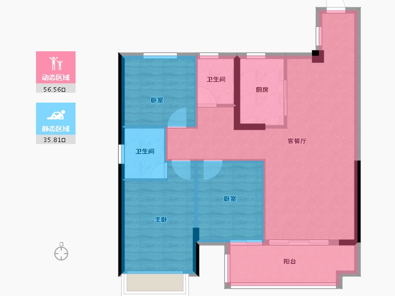 湖南省-郴州市-东城上筑-83.36-户型库-动静分区