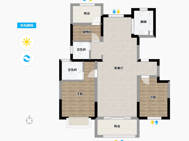 新疆维吾尔自治区-伊犁哈萨克自治州-上峰江南里-91.20-户型库-采光通风