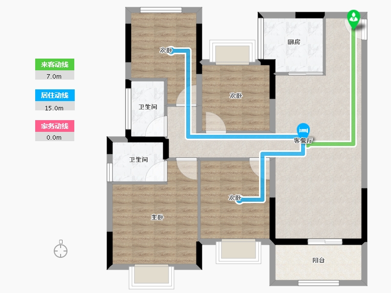 广东省-江门市-龙光龙湖双龙天著-100.28-户型库-动静线