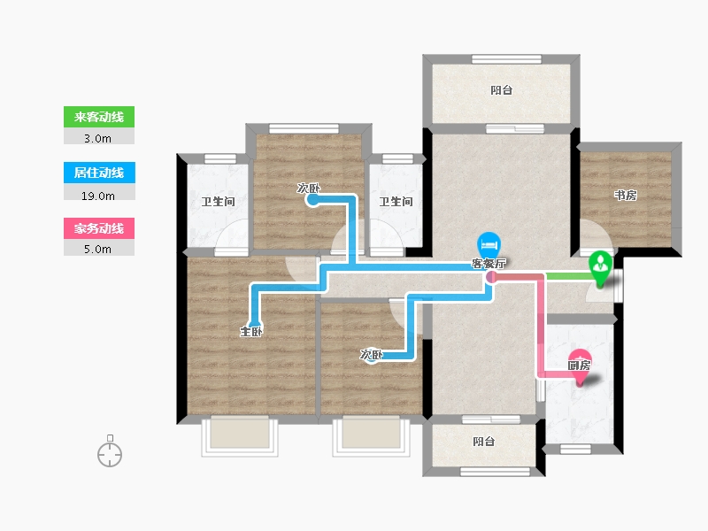 广东省-江门市-龙光龙湖双龙天著-85.72-户型库-动静线