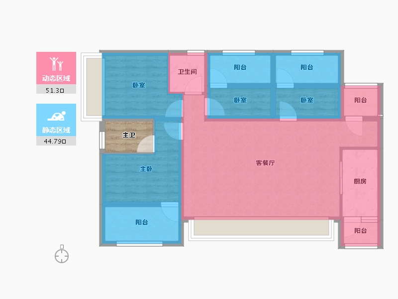 四川省-成都市-华熙528艺术村-87.38-户型库-动静分区