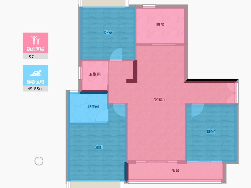 贵州省-黔西南布依族苗族自治州-景地·峰域湾二期-94.30-户型库-动静分区