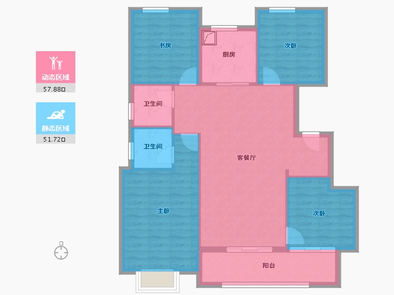 福建省-宁德市-建发书香府邸-99.52-户型库-动静分区