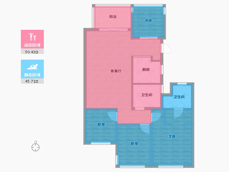 广西壮族自治区-柳州市-绿城杨柳郡-86.40-户型库-动静分区