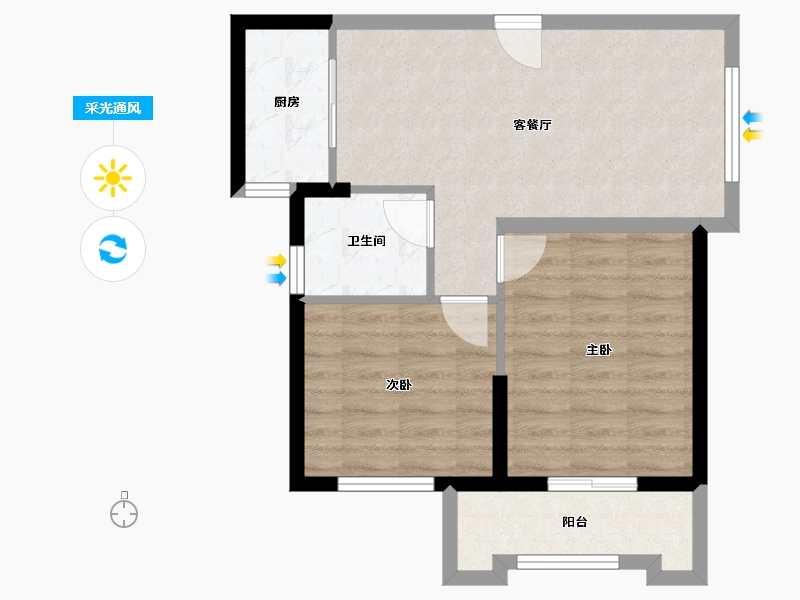 福建省-宁德市-金域悦城-56.80-户型库-采光通风