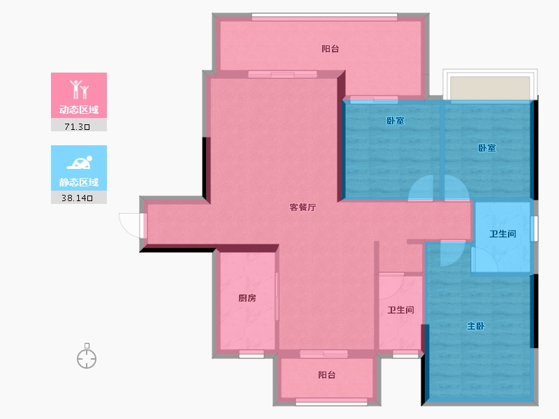 湖南省-郴州市-锦绣金湾-98.69-户型库-动静分区