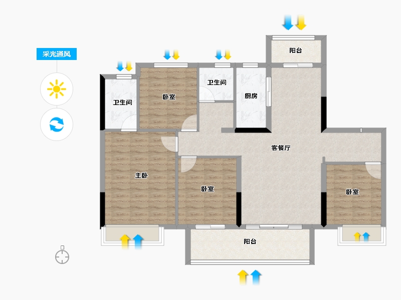 安徽省-阜阳市-海亮乐澜雍锦半岛-112.79-户型库-采光通风