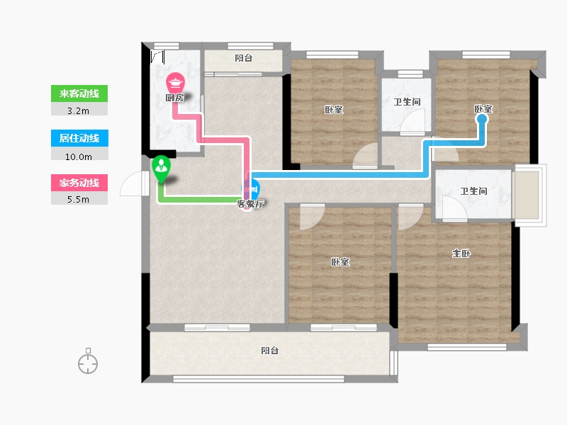 福建省-宁德市-金滩·云璟府-104.87-户型库-动静线