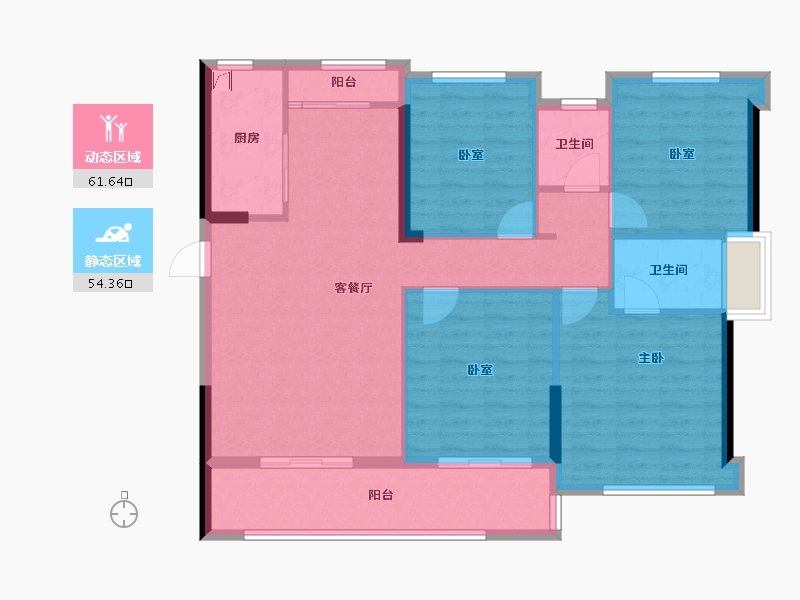 福建省-宁德市-金滩·云璟府-104.87-户型库-动静分区