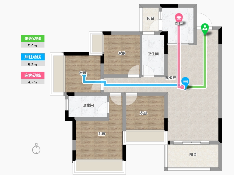 广西壮族自治区-桂林市-桂林融创文旅城-88.92-户型库-动静线