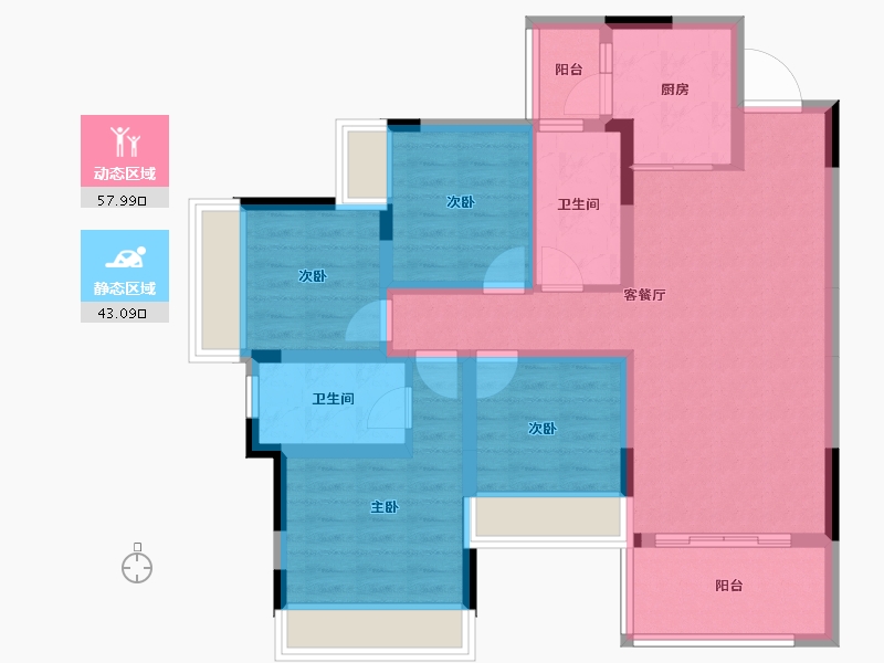 广西壮族自治区-桂林市-桂林融创文旅城-88.92-户型库-动静分区