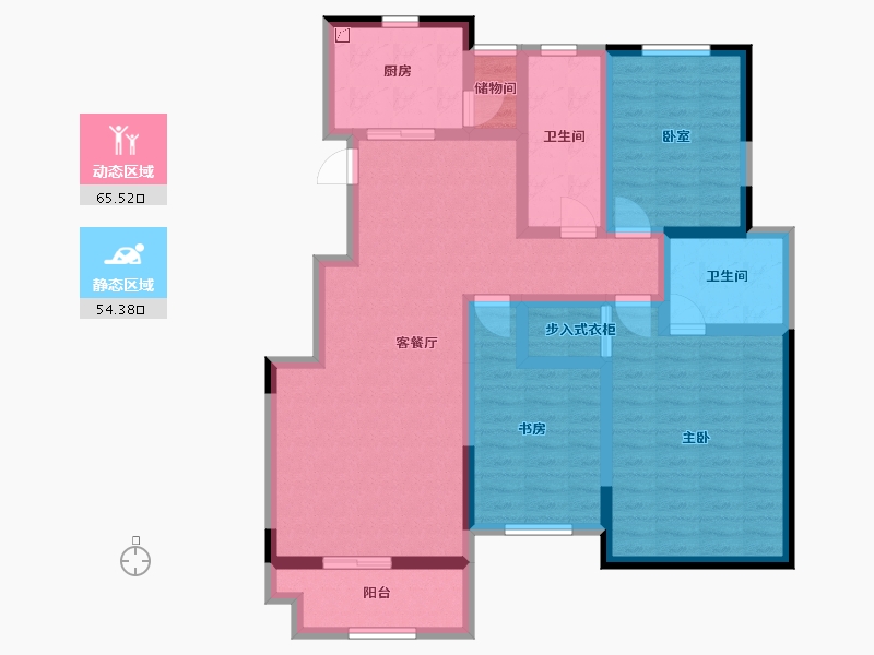 江苏省-镇江市-嘉荟新城-105.61-户型库-动静分区