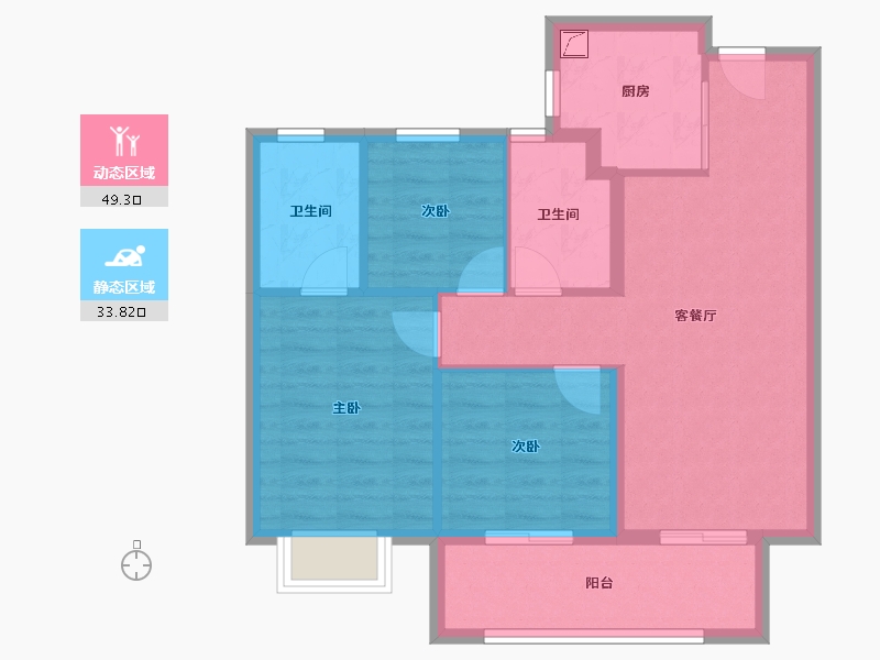 福建省-宁德市-建发书香府邸-74.34-户型库-动静分区