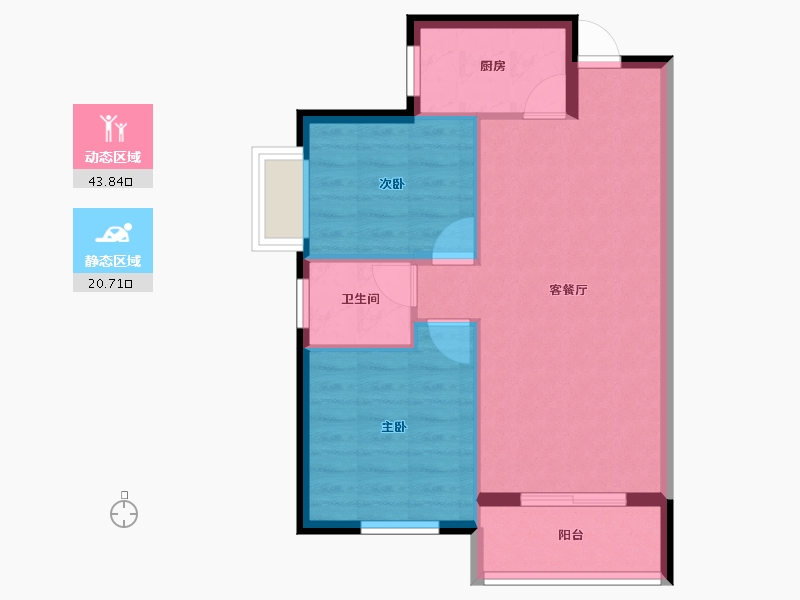 湖北省-十堰市-福泽嘉苑-58.35-户型库-动静分区