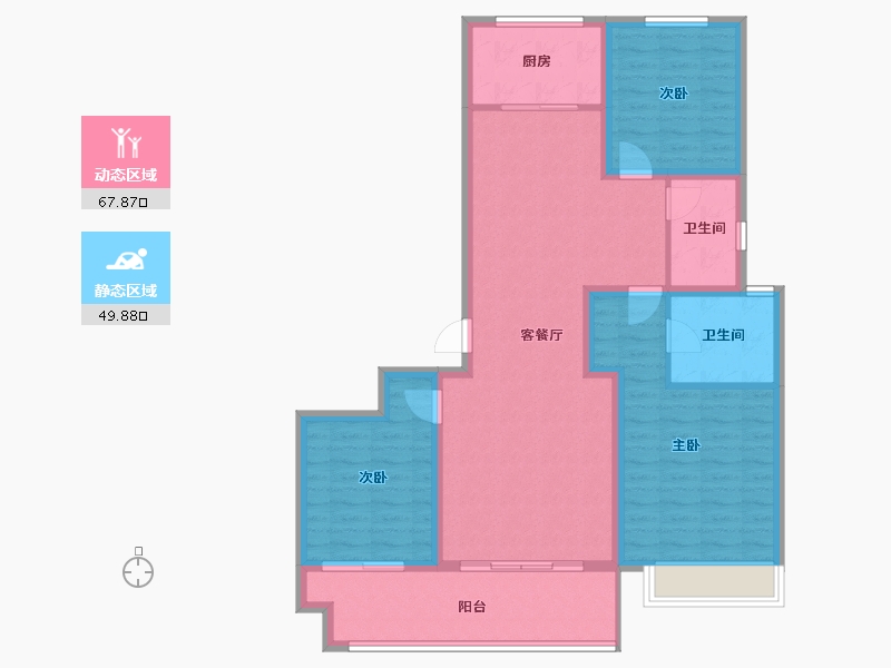 河南省-濮阳市-西湖学府-105.96-户型库-动静分区