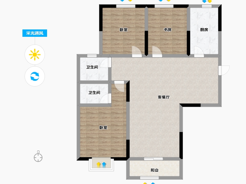 江苏省-镇江市-嘉荟新城-108.01-户型库-采光通风