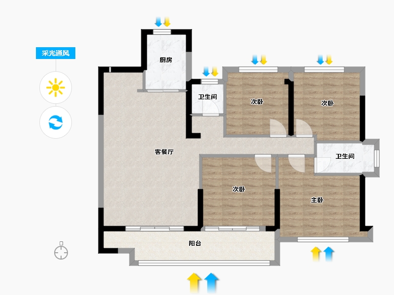 福建省-三明市-福建一建悦龙郡-101.60-户型库-采光通风