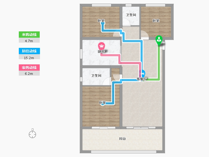 河南省-濮阳市-碧桂园青璞-104.96-户型库-动静线