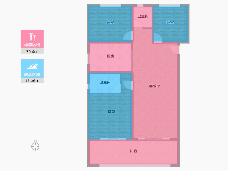 河南省-濮阳市-碧桂园青璞-104.96-户型库-动静分区