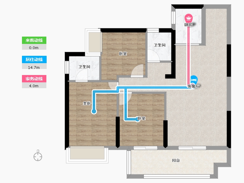 湖南省-郴州市-东城上筑-78.80-户型库-动静线