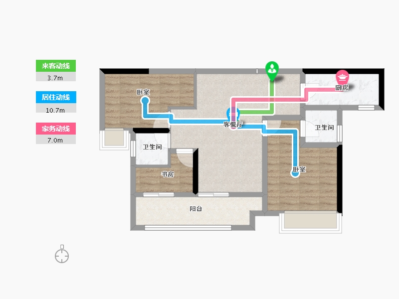 湖南省-常德市-中建·生态智慧城-70.77-户型库-动静线