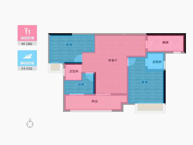 湖南省-常德市-中建·生态智慧城-70.77-户型库-动静分区