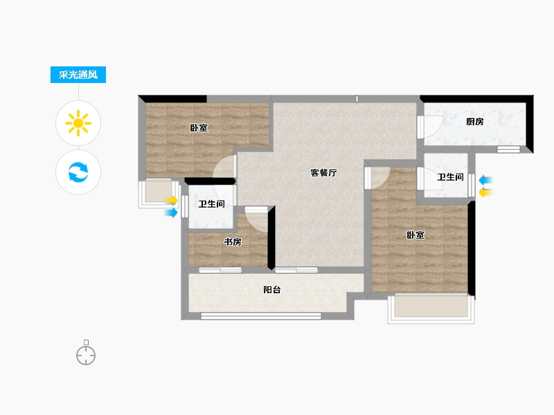 湖南省-常德市-中建·生态智慧城-70.77-户型库-采光通风