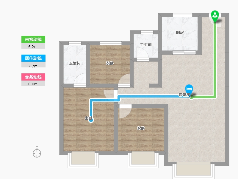 新疆维吾尔自治区-乌鲁木齐市-旭辉广场-75.55-户型库-动静线