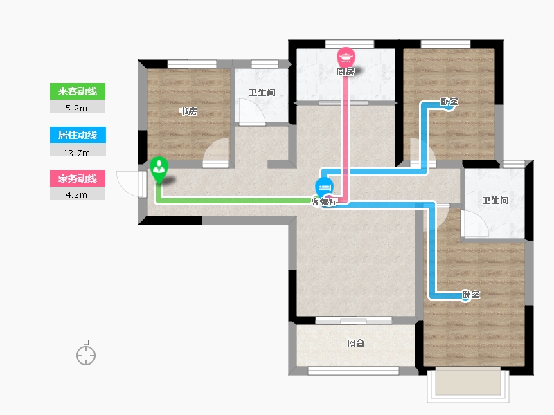 甘肃省-庆阳市-山水观园-77.18-户型库-动静线