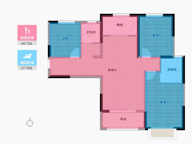 甘肃省-庆阳市-山水观园-77.18-户型库-动静分区