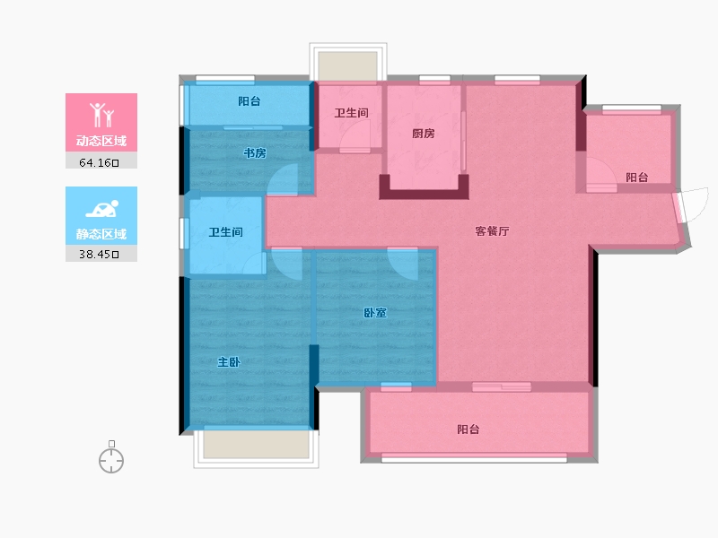 湖南省-郴州市-东城上筑-91.62-户型库-动静分区