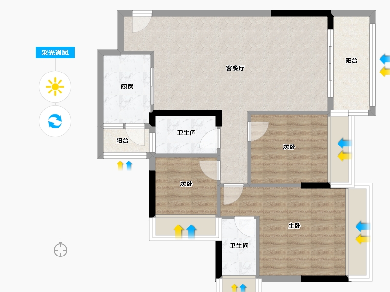 广东省-清远市-海港成天荷1号-82.83-户型库-采光通风