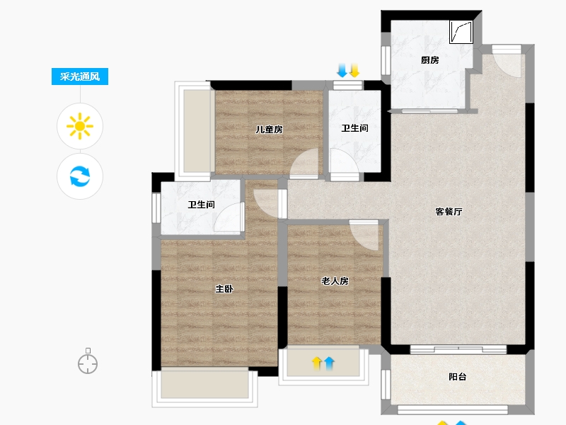 广东省-清远市-海伦湾-73.64-户型库-采光通风