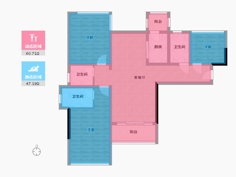 四川省-南充市-领地·兰台府-92.00-户型库-动静分区