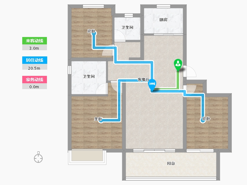 河南省-濮阳市-康桥·宝泊幸福里-92.77-户型库-动静线