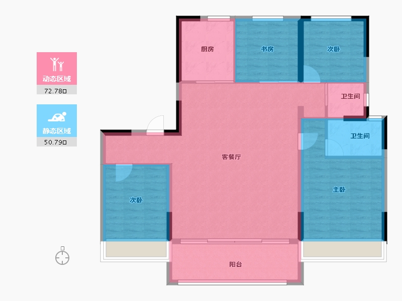 河南省-濮阳市-碧桂园·云溪尚境-112.80-户型库-动静分区