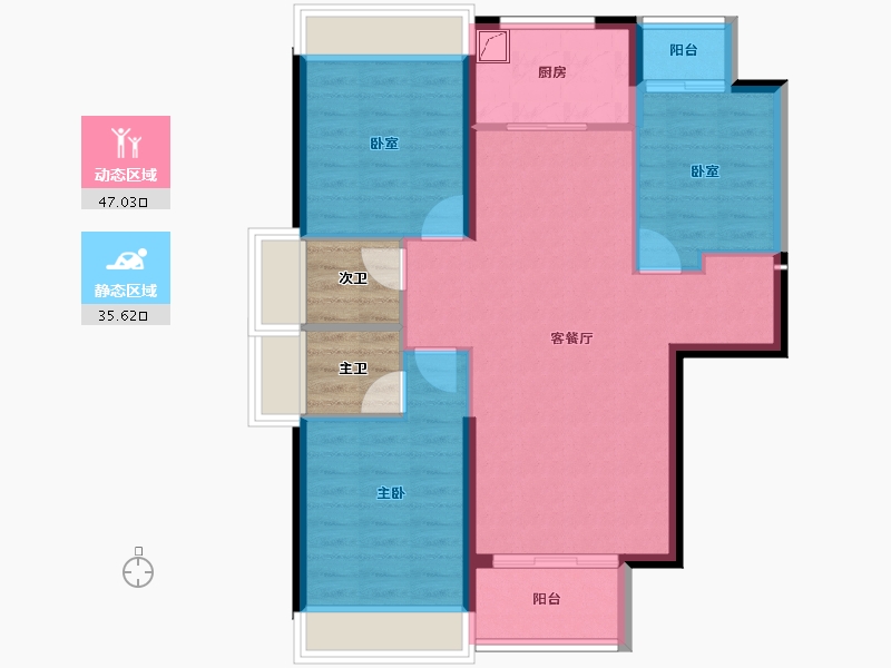 甘肃省-庆阳市-御江天府-80.25-户型库-动静分区