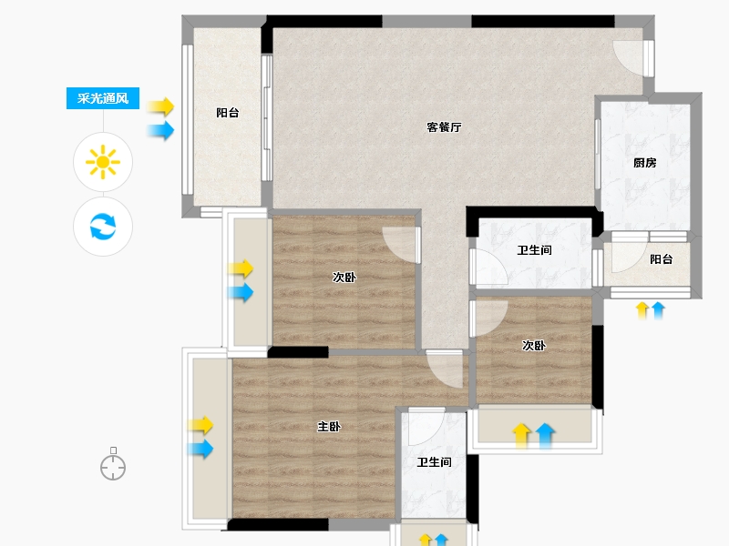 广东省-清远市-海港成天荷1号-81.88-户型库-采光通风