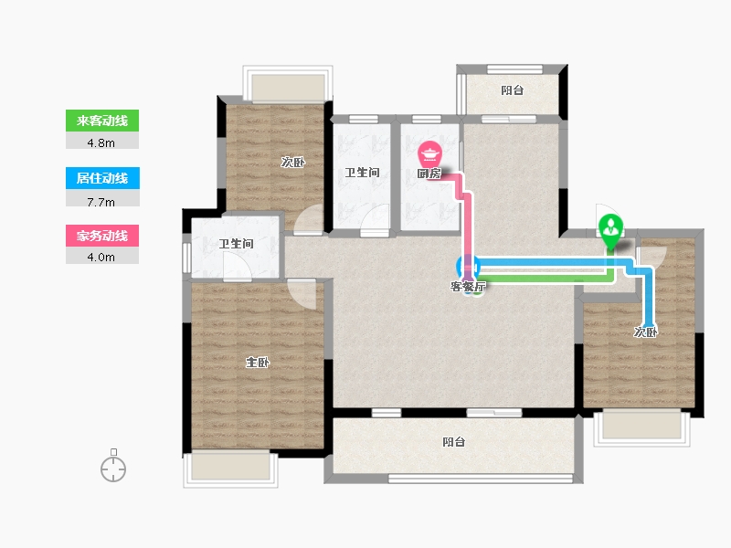 江苏省-镇江市-天地源十里花园-114.40-户型库-动静线