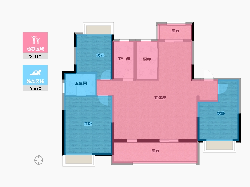 江苏省-镇江市-天地源十里花园-114.40-户型库-动静分区