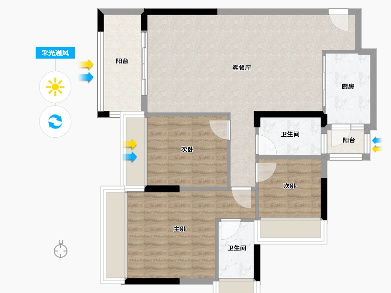 广东省-清远市-海港成天荷1号-82.26-户型库-采光通风