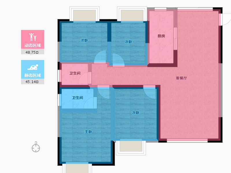 贵州省-黔西南布依族苗族自治州-晴隆华府·幸福城-82.12-户型库-动静分区