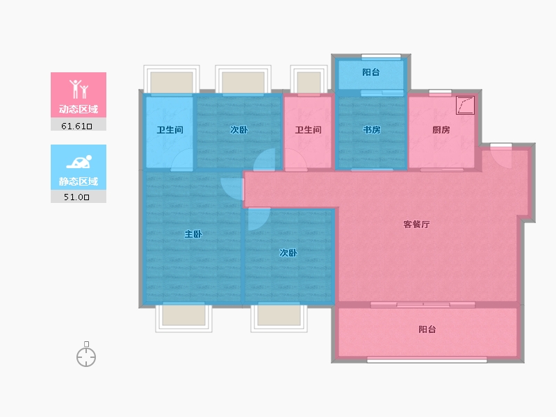 福建省-宁德市-建发书香府邸-101.85-户型库-动静分区