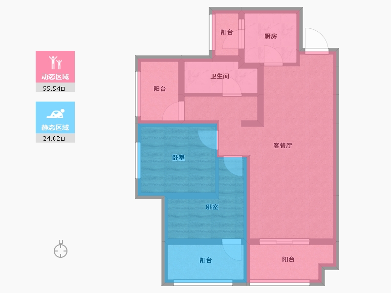 四川省-成都市-华熙528艺术村-69.21-户型库-动静分区