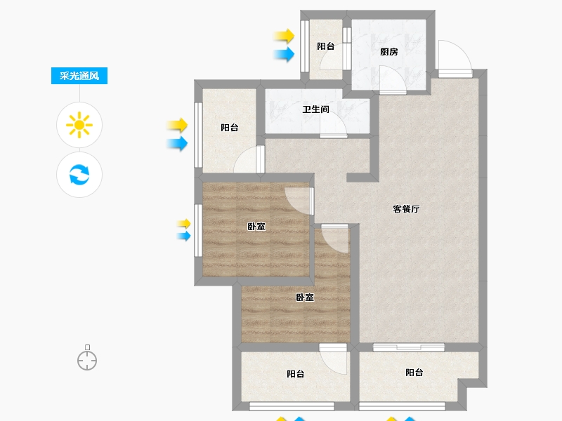 四川省-成都市-华熙528艺术村-69.21-户型库-采光通风