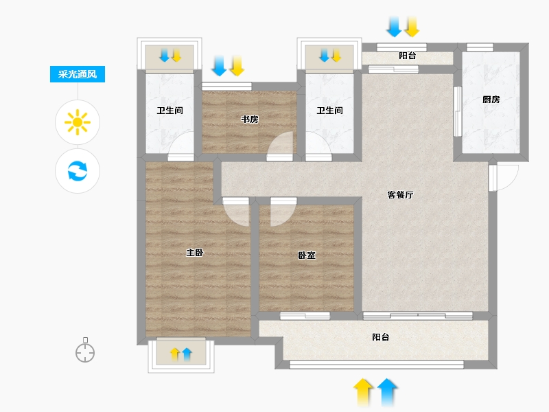 湖南省-常德市-中建·生态智慧城-83.18-户型库-采光通风