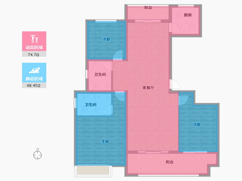 河南省-濮阳市-西湖学府-111.05-户型库-动静分区