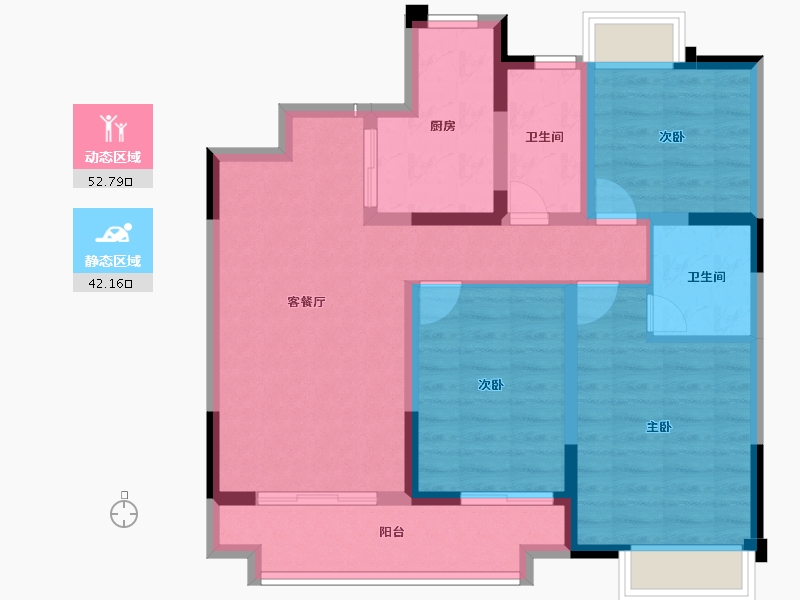 安徽省-滁州市-鸿博书苑-84.01-户型库-动静分区